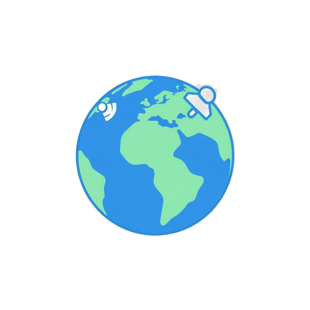Globus mit Satelliten